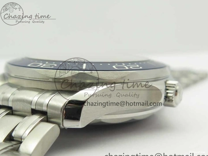 0113 Effortless 2018 Seamaster Diver 300M OMF Best Edition Blue Ceramic Gray Dial on SS Bracelet A8800 (Black Balance Wheel) 7958